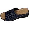 Dasongff Pantofole in pelle da donna sandali moda punta aperta zeppa piattaforma pantofole premium ortopediche sandali vintage pantofole da spiaggia estive
