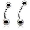 dormouse selection Banana Ombelico in Acciaio Inox 316L con Palline 5+6 / 5+8 mm