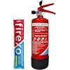 Firexo Pacchetto Firexo Estintore (2 Liter) - Estintore Per Casa, Auto, Cucina, Camper, Lavoro, Ristorante, Barca, Camino - Estintore per Tutte Le Classi Di Fuoco + Firexo bustina per la cucina