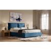 Veradea Letto giada - tessuto, blu, piazza e mezza con contenitore
