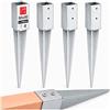 Lun Fix Supporto per Pali in Legno 90x90 mm, 750mm, Spessore 1,8mm, Zincato, 4 Pz | A Caldo, Fissaggio Pali Recinzione, Staffe Giardino, Battipalo, Recinzione In Legno, Fissaggio Pali
