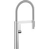 BLANCO CULINA-S II | Rubinetto da cucina in acciaio PVD | alta pressione | con tubo estraibile | cambio getto trasparente in getto doccia | prevenzione del riflusso | qualità sicura dell'acqua e