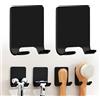 RYHHH Supporto Per Rasoio 2 Pezzi,Supporto Per Rasoio Da Parete,Montaggio a Parete Autoadesivo Gancio Porta,No Trapano,Per Bagno Cucina Toilette Ufficio,Adatto Per Rasoi, Chiavi, Asciugamani,Nero