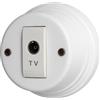 LaMorell LightDesign - Presa a Muro Coassiale TV 9,5mm In Porcellana Bianca ø88m
