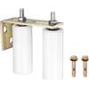 sourcing map 1 set di rulli guida per cancello scorrevole, staffa a L posteriore da 120 mm, in nylon, kit di rulli scorrevoli regolabili per griglie scorrevoli, porta scorrevole da 50 mm di diametro