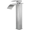 Wbslzepnuy Alto Rubinetto Bagno Lavabo a Cascata, Miscelatore Lavabo Bagno | Miscelatore Monocomando Acqua Calda e Fredda, Altezza del Beccuccio 230 mm, Connettori G3/8, Risparmio Energetico, Cromato