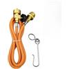Helilyco Tubo flessibile regolatore gas CGA-600 1,5 m saldatura | Ingresso CGA-600, adatto a cilindri globali, nessun adattatore necessario, uso idraulico HVAC, flusso di gas stabile