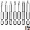 Sqylomk Set di 7 punte Torx a 5 punti, cacciavite di sicurezza Torx T10 a T40, asta esagonale 1/4 pollici magnetico, 50 mm, punte antimanomissione in acciaio S2 per avvitatore elettrico Trapano e riparazione