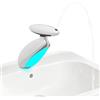 Duoruameng Rubinetto da bagno con 4 modalità, rubinetto per lavabo con doccetta estraibile e luci LED, rubinetto a cascata girevole a 360°, per bagno (cromato)