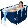 Ruiqas Vasca da Ghiaccio per Adulti, 55 Portatile Vasca Da Bagno Pieghevole con Tubo Di Scarico, Immersione A Freddo SPA Badewanne für Kleine Bagno, Doccia, Appartamento, Camera da Letto