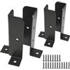 bayidun 4 Pz Supporto per Palo, Supporto per Pali con Manicotto da Terra | Staffa Palo Legno, Manicotti da Avvitare, Staffe per Gazebo Palo in Legno da 38x38/50x50/50x101/101x101 mm