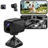 UCOCARE Mini Telecamera Spia, 4K Videocamera Sorveglianza Interno, WiFi/Modalità AP | Bassa Potenza, 160 Giorni di Standby, Visione Notturna Telecamera Senza Wifi per Interna/esterns/Casa, Nero