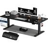Homall Scrivania Regolabile in Altezza 200x80 cm con Porta USB, Nero | Standing Desk con 6 Tasti Memoria Altezza, 2 Ganci e Cassetto Cavi, Ergonomica, Elettrica Scrivania Gaming，Scrivania Ufficio