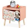 Relaxdays Comodino da Letto per Bambini, Tavolino con Cassetto Cameretta, 41x40x30 cm, Legno e MDF, Design Arcobaleno