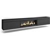 Skraut Home | Mobile TV Soggiorno | Ampio spazio a disposizione | 288x45x35 cm | TV di grande formato | Camino elettrico XXL | Sospeso, da appendere | Stile moderno | Nero
