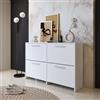 Dmora Scarpiera Kara 120x28x79h cm Bianco 4 Ripiani 8 Vani, Mobile Portascarpe 4 Ante