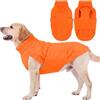 Hjumarayan Maglione invernale per cani di taglia grande, lavorato a maglia, con collo alto e apertura per imbracatura, caldo, senza maniche, motivo a trecce, Border Collie, arancione, XXL