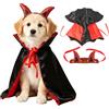 CFifHtOL Costume Halloween Gatto Mantello Vampiro Doppia Faccia Copricapo Rosso S | Costume halloween cane e gatto: mantello reversibile 2 colori + copricapo con fori per orecchie. per feste, carnevale e foto.