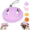 GUOMIS Cappello da sole per cani in tessuto a coste, con 2 fori per le orecchie, regolabile, estivo, protezione solare, visiera per cuccioli e gatti, viola, M