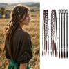 SHENYI 6 extension per trecce, 50 cm, stile boho, dreadlock, dread da intrecciare, con ciondolo, per uso quotidiano, festival e feste (nero, rosso vinaccia)