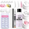 WEILAOK Kit Acrigel per Unghie Completo, Soluzione Acrygel per Unghie，9PCS | Acrigel per Unghie Kit Completo Gel Unghie, Pennello, 100 Punte per Unghie, Tazza, 5 Clip per Manicure, 100 Fogli di Pulizia