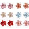 LBEWXAU 12 Pezzi Mini Fermagli Fiore Da Clip, Accessori Graziosi Forcine Capelli a Forma di Fiori con Strass Leghe Metalliche per Festività, Quotidianità, Matrimonio, Compleanno(6 Colori)