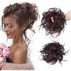 TESS Chignon Capelli Veri Elastico Capelli Finti Chignon Extension Facile Per Capelli Veri Ricci Posticci Per Capelli Mossi Scrunchie Parrucchino Donna Elastico Finti, Miscela di vino rosso nero