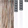 Hrlace 6 Pezzi Extension Capelli con Lametta Clip, Extension Capelli con Glitter, Extension Capelli con Tinsel, Extension Capelli con Glitter per Cosplay, Festa, Natale, Capodanno, Halloween, Bianco