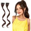 Silk-co Extension Capelli Clip, 2 Ciocche Singole Frangia Laterale Leggero Incorniciare il Viso Lunghi 30cm 9g - Marrone Cioccolato