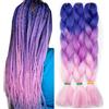 TESS 60 cm Extension per Treccine Africane Blu/Viola/Rosa, Extension Capelli Treccine 1 Pezzi Jumbo Treccia (100g/Pezzi) Capelli Finti per Treccine