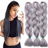 TESS 60 cm Extension per Treccine Africane GREY, Extension Capelli Treccine 1 Pezzi Jumbo Treccia (100g/Pezzi) Capelli Finti per Treccine