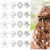 FIQLUL 20 Pezzi Mini Fermagli per Capelli a Fiore, Mollette Capelli Bambina e Donna, Accessori Capelli Comunione e Sposa, Piccoli Fiori Bianchi per Acconciature Quotidiane ed Eleganti, 0.6 Pollici