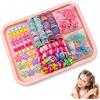 LYEGJT 875 Pezzi Elastici Capelli Bambina, Alta Elasticità Multicolore Fascia per Capelli Set