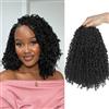 BKEPDY Curl Crochet Braids Hair Extension Capelli per Treccine Africane Deep WaveNaturale e MorbidoBoho Braids Human Hair per Donna 8 Inch (1B)