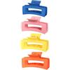 UCLEVER 4 fermagli per capelli da donna, 10.5 cm, denti in plastica morbida, antiscivolo, con forte tenuta, per capelli spessi e sottili (blu, rosa, giallo, arancione)