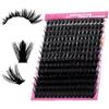 FADLASH Manga Lash Clusters - 100D Cils Extension 8-16mm Effetto Manga Soffice, Volume Naturale a Drammatico