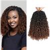 BKEPDY Curl Crochet Braids Hair Extension Capelli per Treccine Africane Deep WaveNaturale e MorbidoBoho Braids Human Hair per Donna 8 Inch (T30)