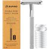 ASIPRO Rasoio di Sicurezza Uomo e Donna con 10 Lamette Rasoio Sicurezza | Manico Lungo Senza Plastica Acciaio Rasoio Barba Manuale Safety Razor Rasoio Monolama Metallo Rasoio Classico Doppia Lama