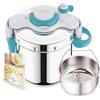 SEB ClipsoMinut' Easy+, 6 l, Vetroceramica, Gas, Alogeno, Induzione, Piano di cottura sigillato, Blu, Acciaio inossidabile, Acciaio inossidabile, Ribaltabile, Francia