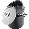 KAMBERG Black Edition 0008122 Pentola per couscous con coperchio, acciaio inossidabile, diametro 24 cm, adatta ai fornelli a induzione, rivestimento antiaderente