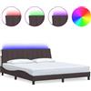 vidaXL Struttura letto senza materasso "Hanko" marrone scuro 180x200 cm in tessuto