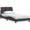 vidaXL Struttura letto senza materasso marrone scuro 100x200 cm tessuto