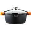 WECOOK Pentola in alluminio pressofuso con coperchio, linea EcoChef, diametro 24 cm.