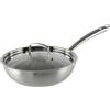 KAMBERG - Padella wok in acciaio inossidabile 18/10, triplo strato, senza PFAS, con coperchio incluso