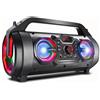 StarTech Altoparlante portatile AC875 - Bluetooth 5.0 - Radio FM - Slot per scheda MicroSD - Telecomando - Batteria da 2000 mAh - Colore: nero