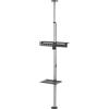 StarTech Supporto telescopico per TV - MC-791N - Montaggio a soffitto o a pavimento con ripiano - 94-178 cm - Standard VESA 600 x 400 - Massimo 30 kg - Altezza 210-270 cm - Grigio