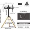 StarTech Supporto TV da terra - Adatto per televisori da 102 a 191 cm - Standard VESA 600x400 mm - Capacità di carico 40 kg - Realizzato in metallo e legno massello - Colore nero, senza rotelle