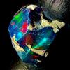 AK GEMS AND JEWELLERY Fuoco Opal, Etiope Nero Opal gemstone, Naturale Crudo, Grezzo 9.5Ct 17x14 MM