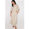 Tezenis Camicia Mezza Manica 100% Cotone Effetto Lino Donna Naturale