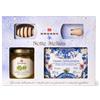 Brezzo Notte Stellata Cofanetto Regalo con Miele di Tiglio 250 g, Tisana Bio Seraserena 20 Filtri e Spargimiele in Legno - Idea Regalo Benessere per Relax Serale